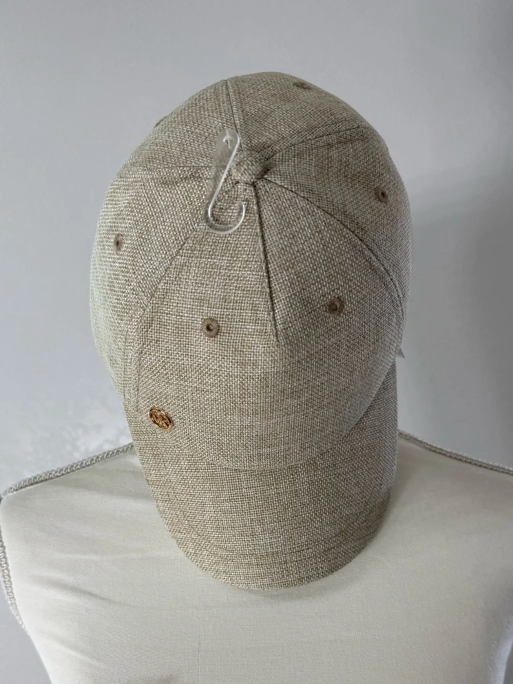 MICHAEL Michael Kors Beige Linen-Texture Baseball Cap